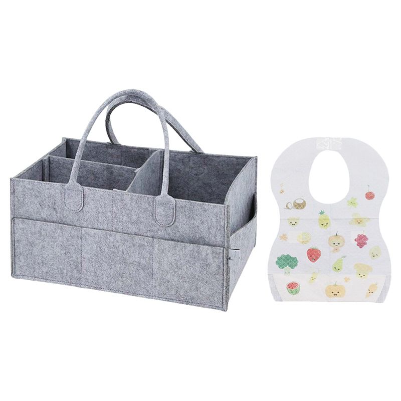 Star Babies - Caddy Diaper Bag w/ Disposable Bibs - 20pcs - Grey