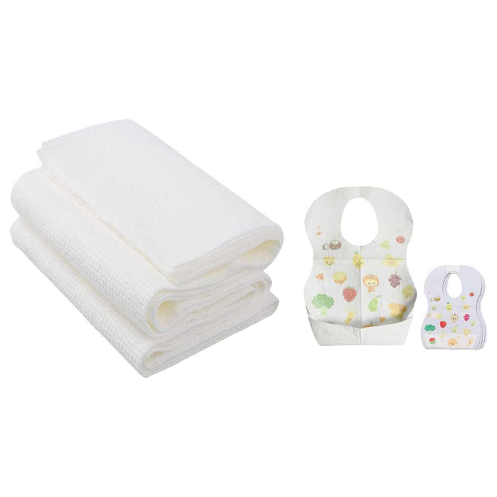 Star Babies - Disposable Bibs 10pcs w/ Disposable Towel 3pcs - Fruits