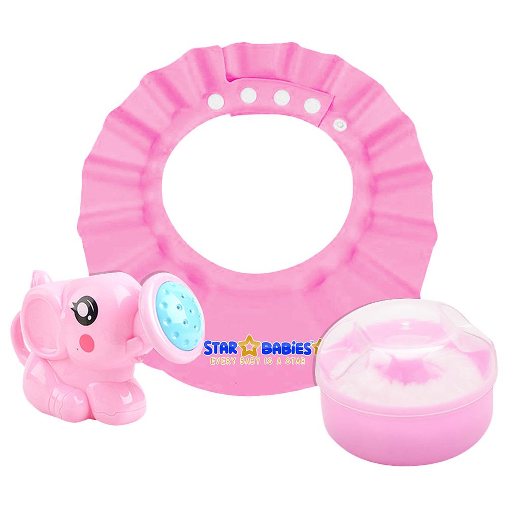 Star Babies - Shower Cap, Kettle Toy & Powder Puff - Pink