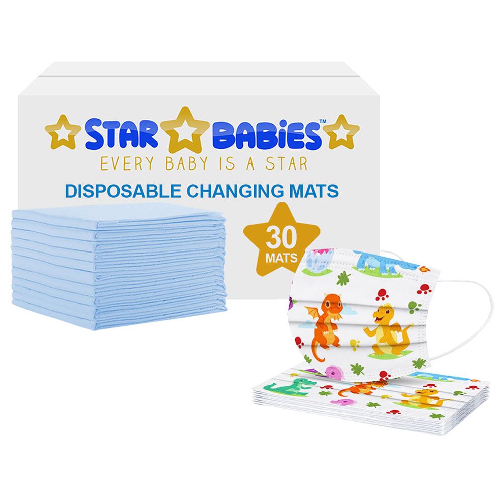 Star Babies - Changing Mat 30pcs w/ Disposable Mask 10pcs