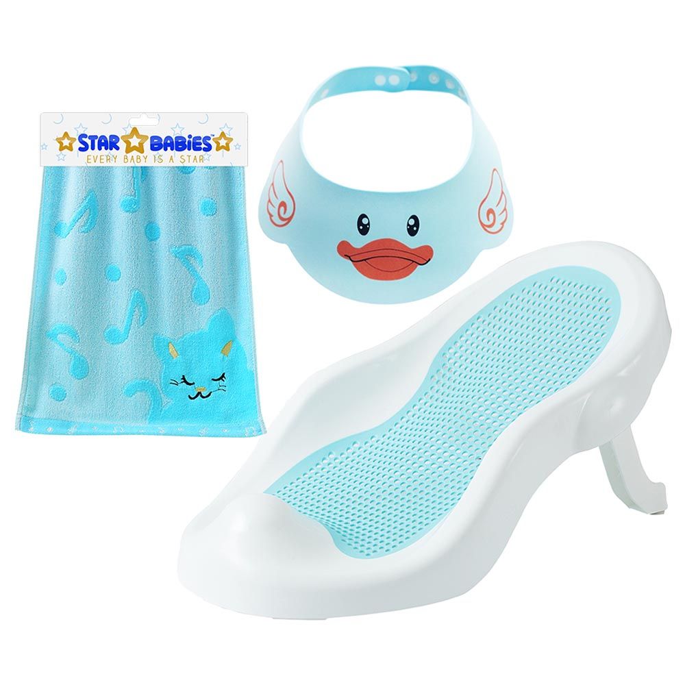 Star Babies - Recline Bather, Towel, Shower Cap - Boy