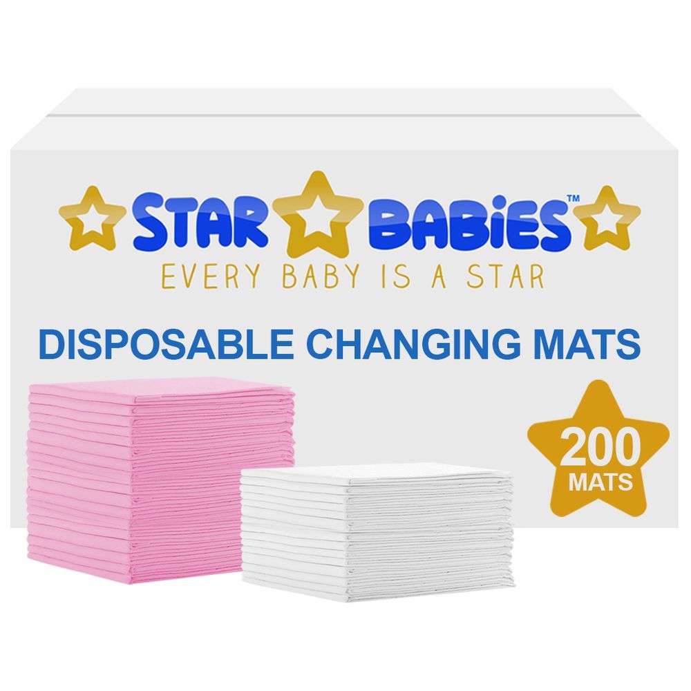 Star Babies - Disposable Changing mats (45x60cm) Large, Pack of 200 - Assorted