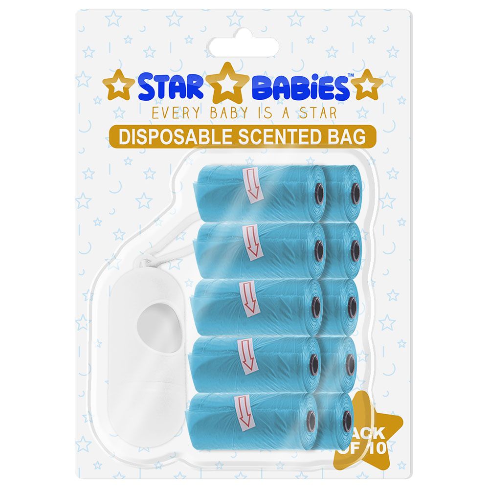 Star Babies - Scented Bag W/ Dispenser Blister - Pack of 10/150 Bags - Blue