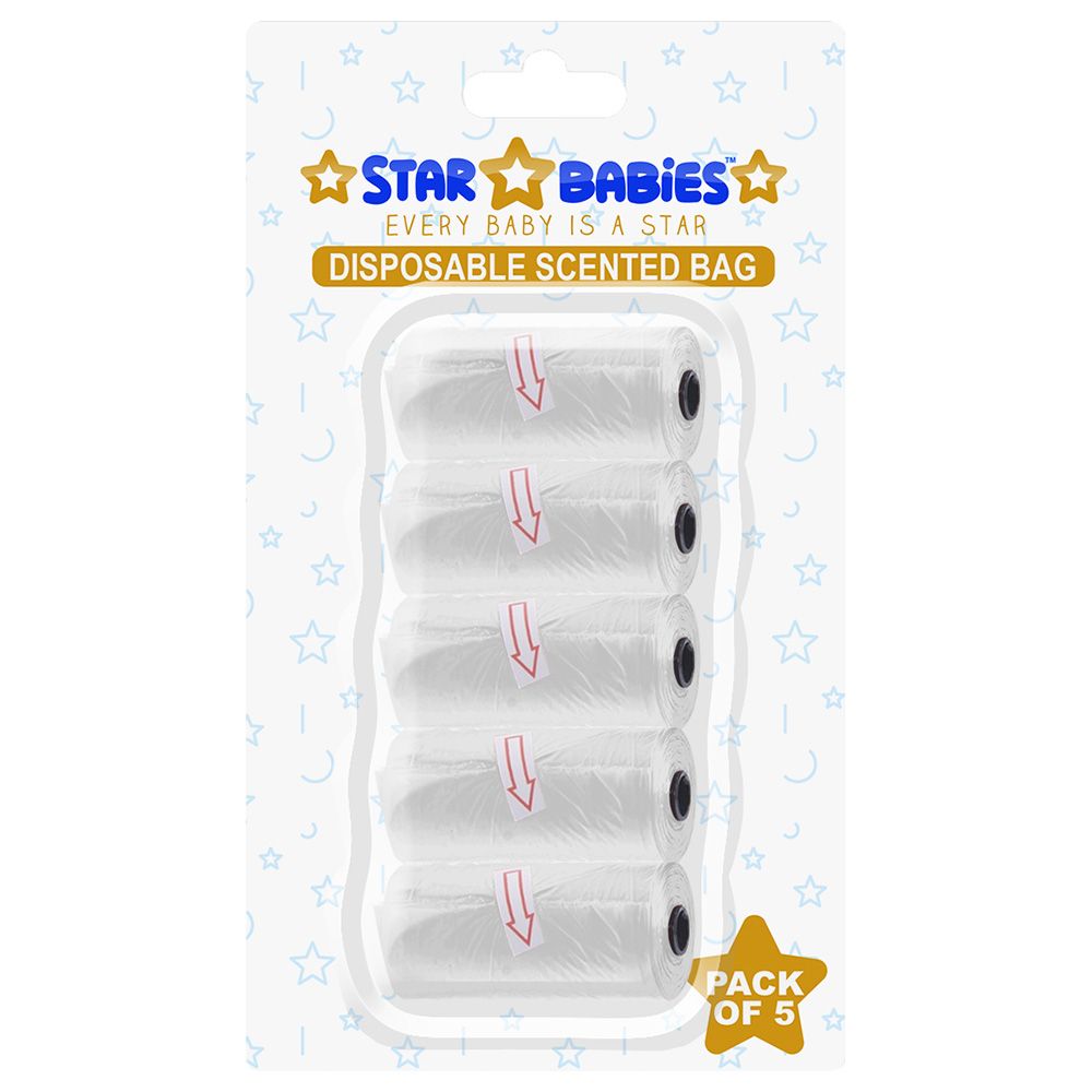 Star Babies - Scented Bag Blister - Pack of 5/75 Bags - White