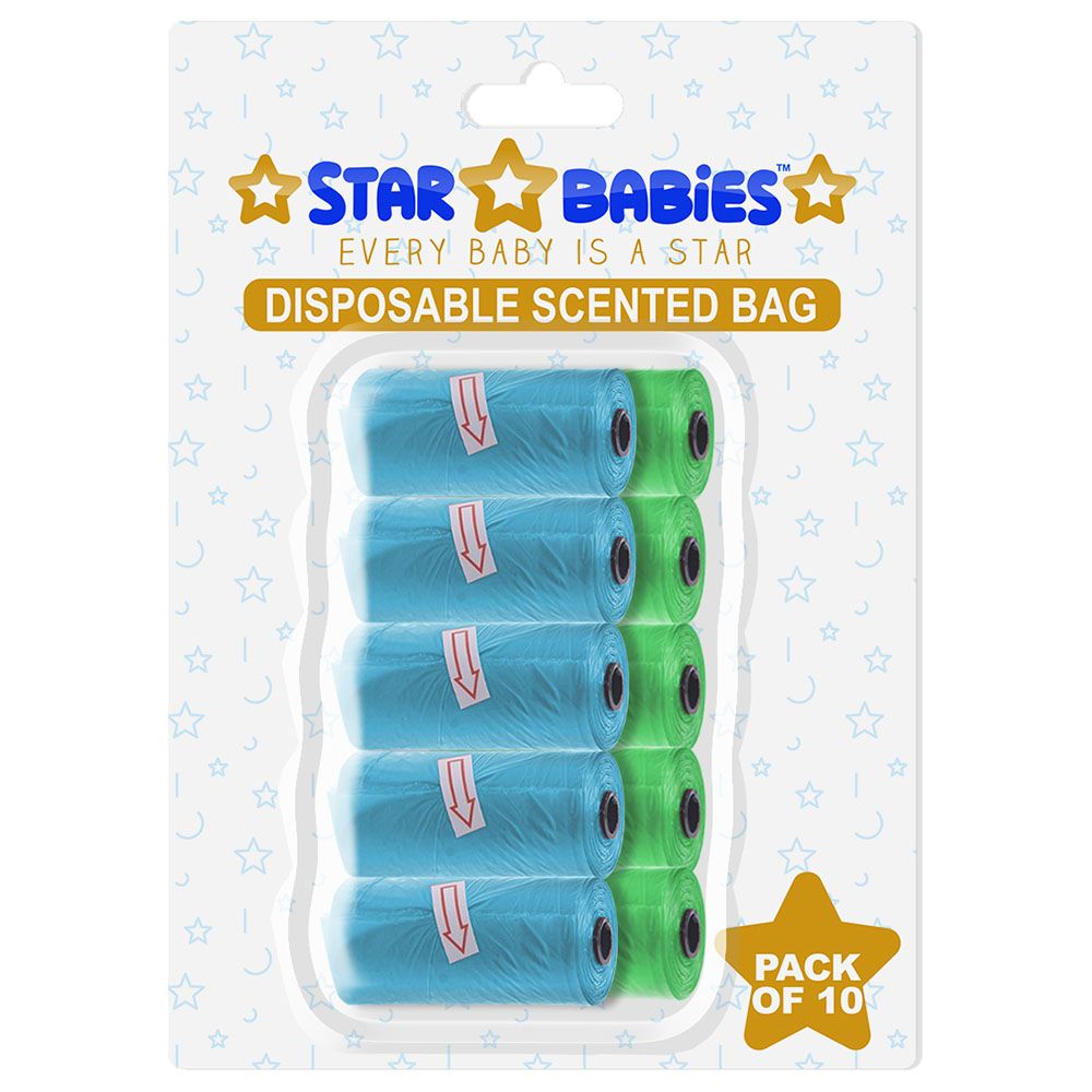 Star Babies - Scented Bag Blister - Pack of 10/150 Bags - Blue & Green