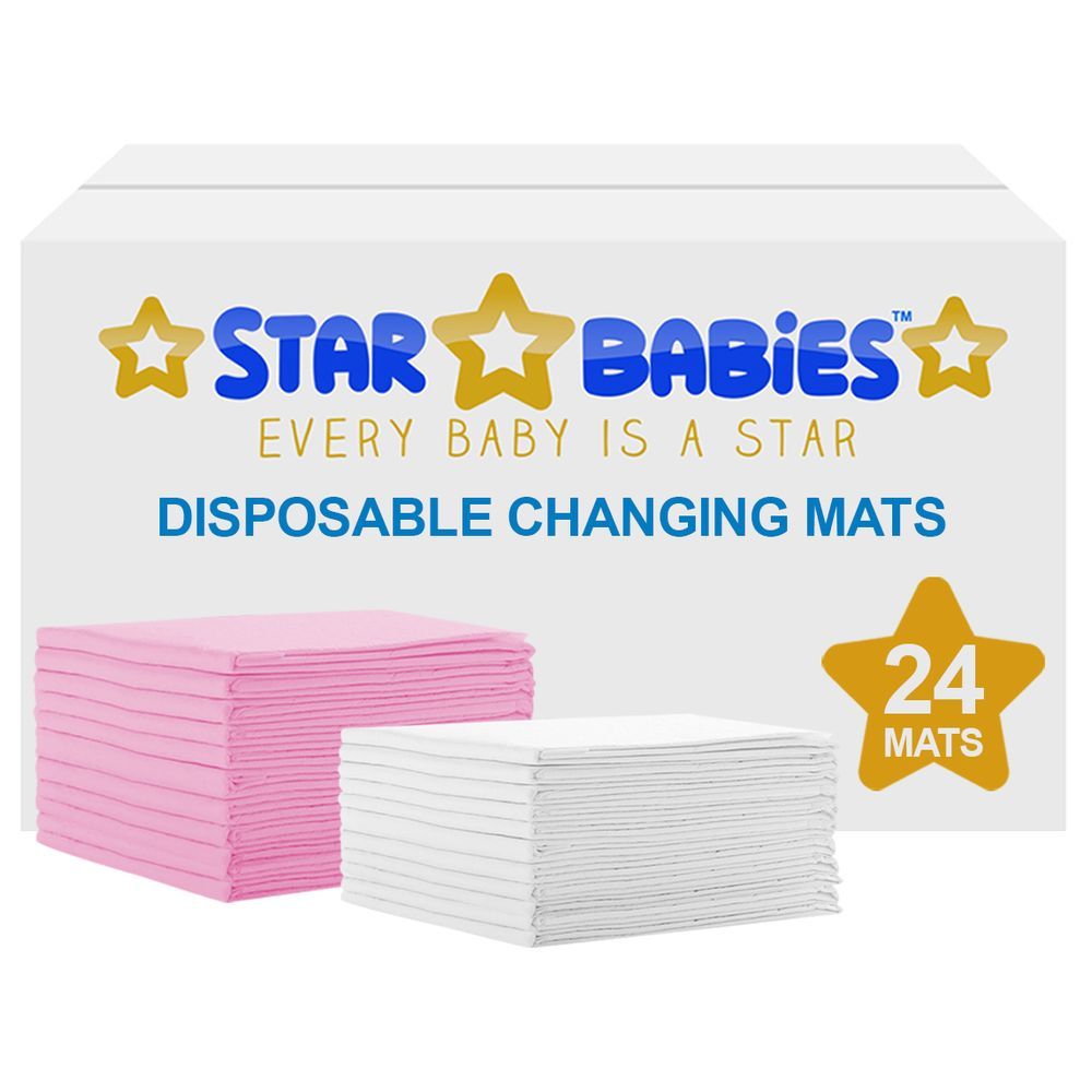 Star Babies - Disposable Changing mats (45x60cm) Large, Pack of 24 - Assorted