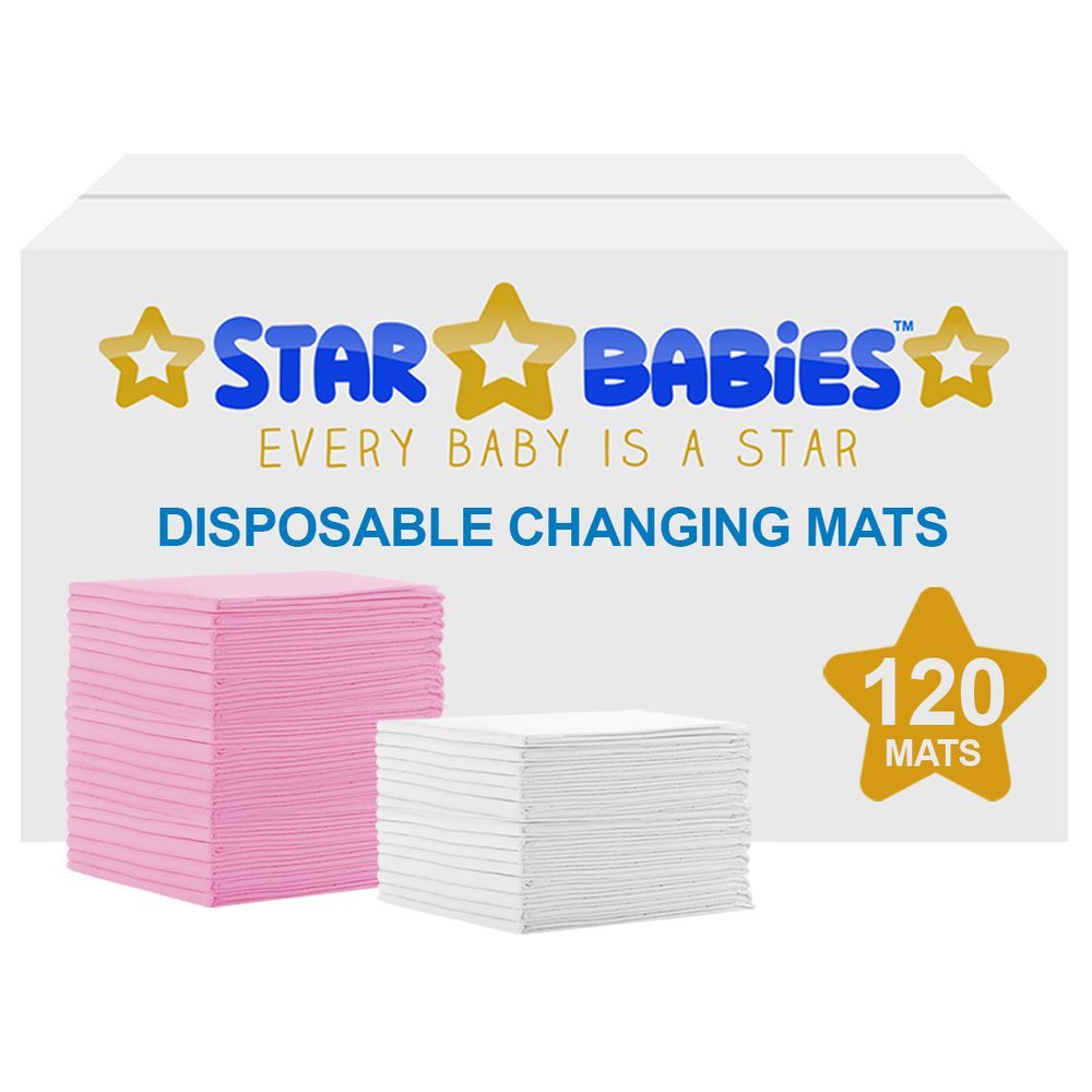 Star Babies - Disposable Changing mats (45x60cm) Large, Pack of 120 -Assorted