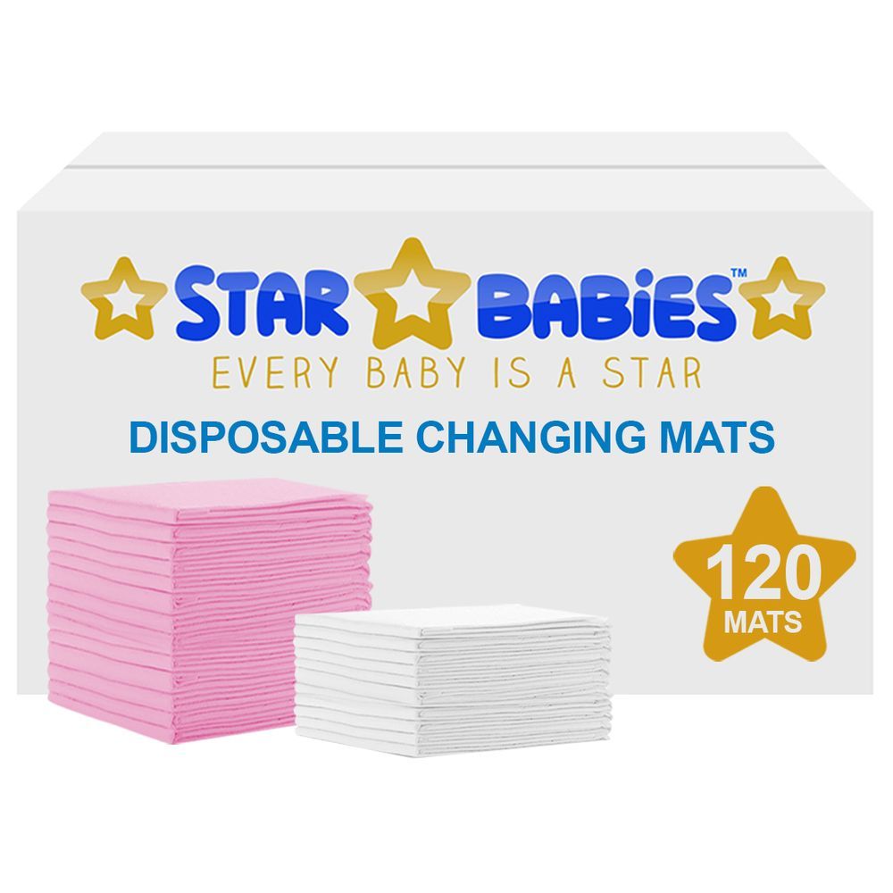 Star Babies - Disposable Changing mats (45x60cm) Large, Pack of 120 - Assorted