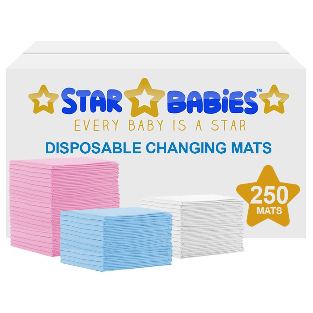 Star Babies - Disposable Changing mats (45x60cm) Large, Pack of 250 -Assorted