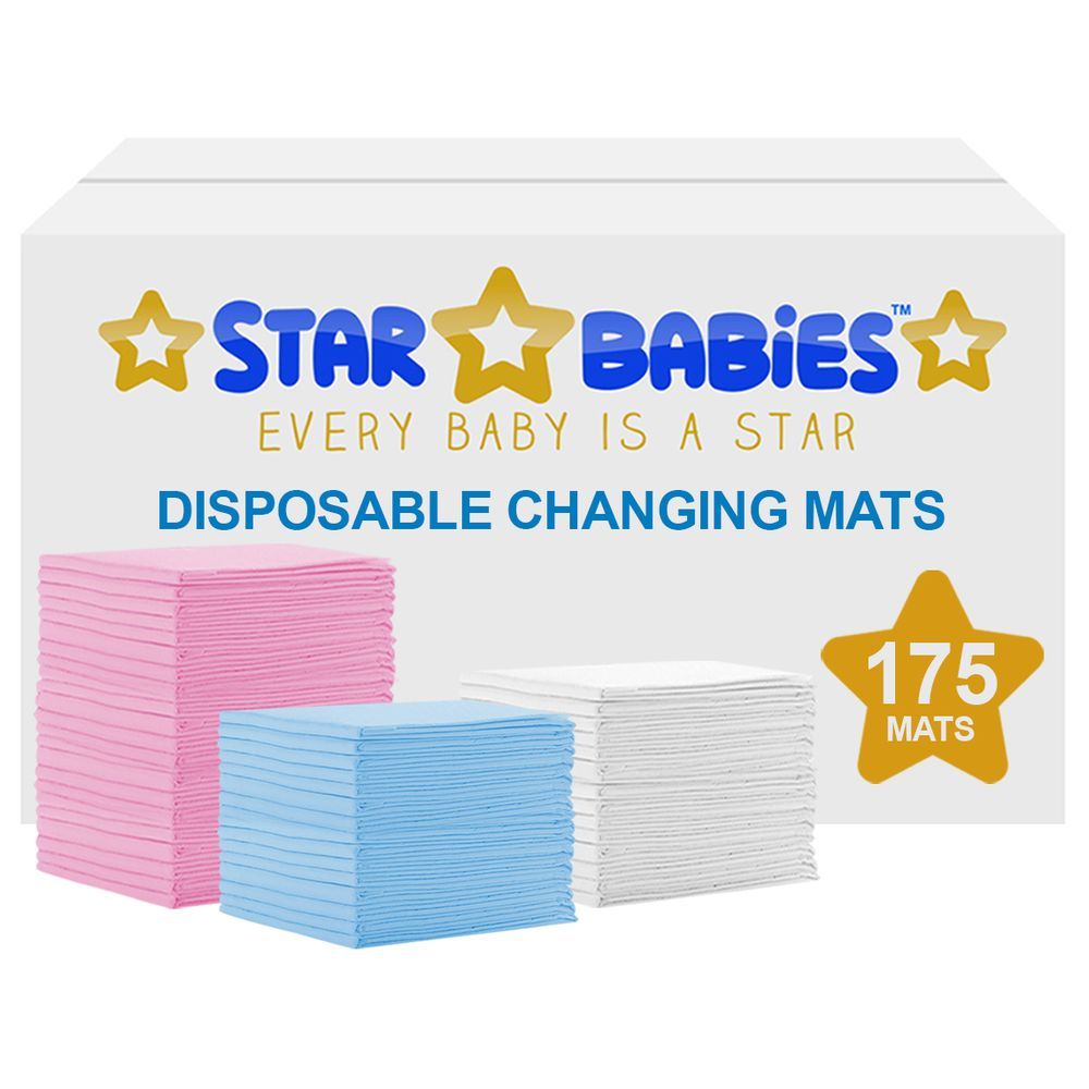 Star Babies - Disposable Changing mats (45x60cm) Large, Pack of 175 -Assorted