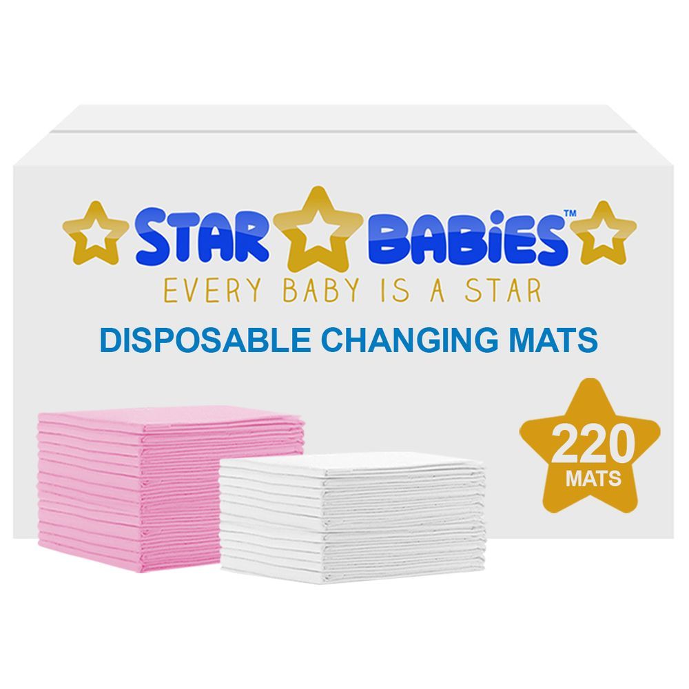 Star Babies - Disposable Changing mats (45x60cm) Large, Pack of 220 - Assorted