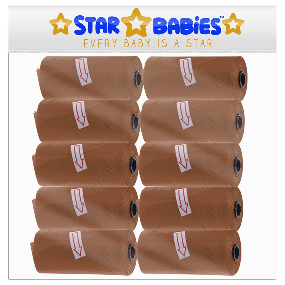 Star Babies - Disposable Scented Bag Pack of 10/150 Bags - Brown