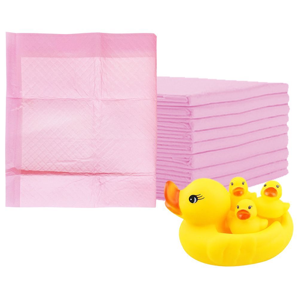 Star Babies - Disposable Changing Mats 15pcs & Rubber Duck Bath Toy Combo Set