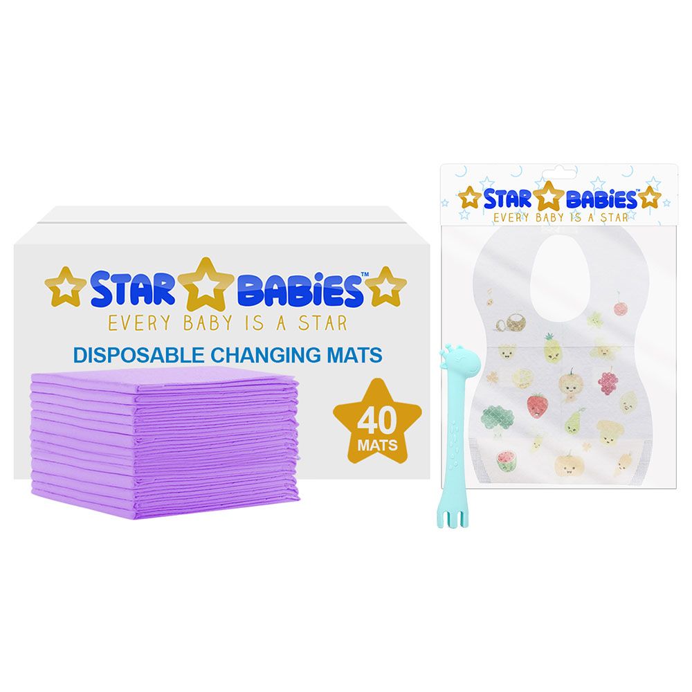 Star Babies - Changing Mat w/ Bibs & Silicon Spoon