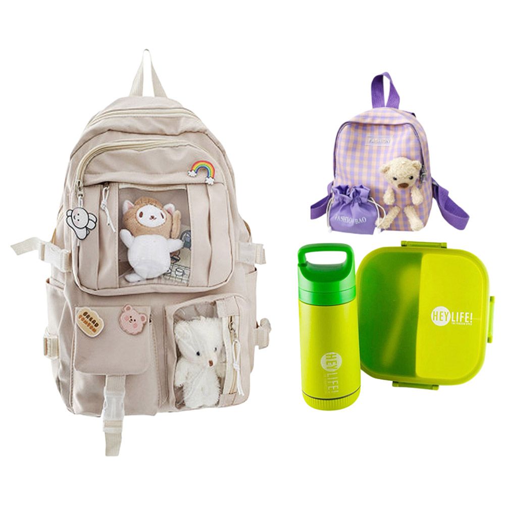 Star Babies - School Bag 17.32-inches, Lunch Bag, Water Bottle 500ml & 2 Compartment Lunch Box