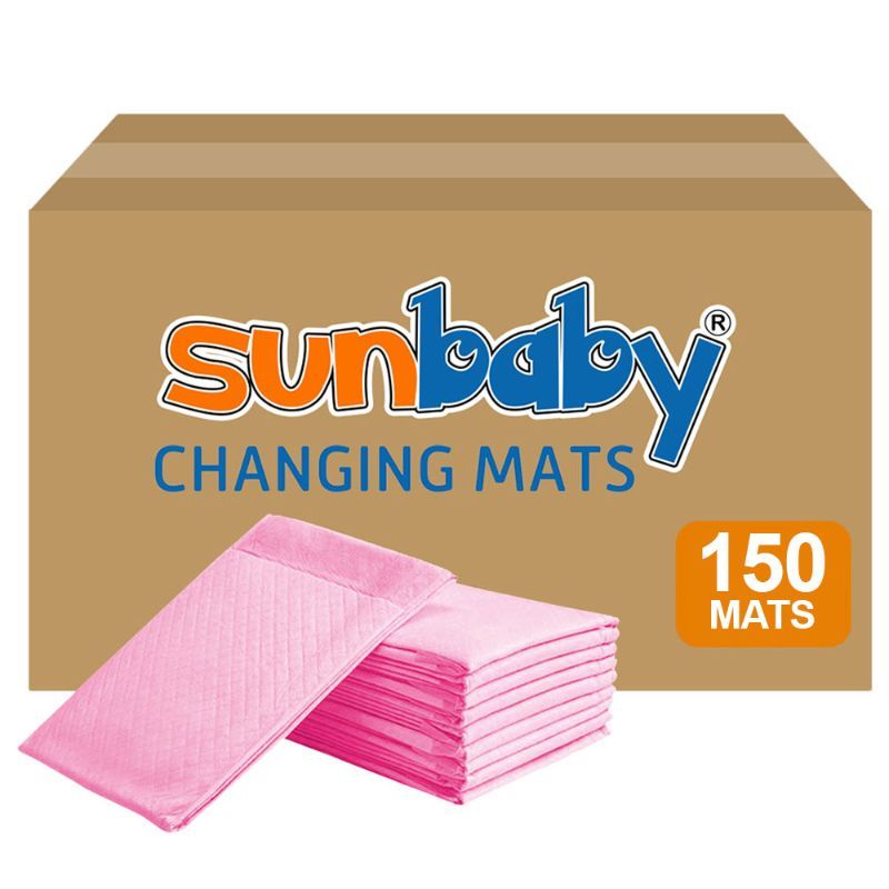 SunBaby - Disposable Changing mats (45x60cm) Large, Pack of 150 - Pink