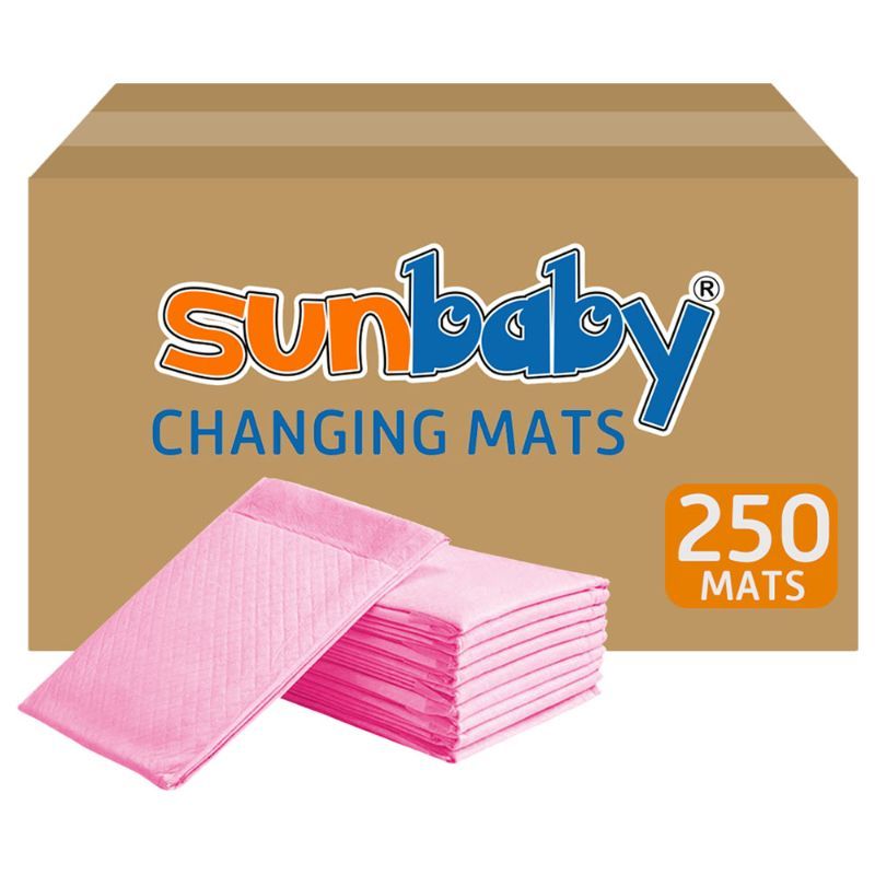 SunBaby - Disposable Changing mats (45x60cm) Large, Pack of 250 - Pink