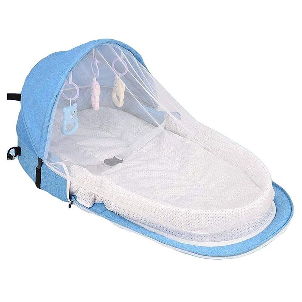 Star Babies - Newborn Bed W/ Pillow Mat & Mosquito Net-Blue