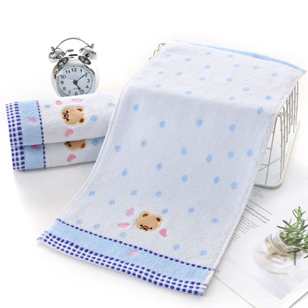 Star Babies Kids Face Towel 100% Cotton - Blue (Buy 1 Get 1 Free)