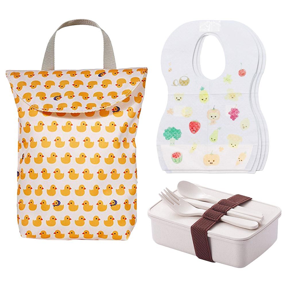 Star Babies - Small Diaper Bag, Disposable Bibs 5Pc, Lunch Box