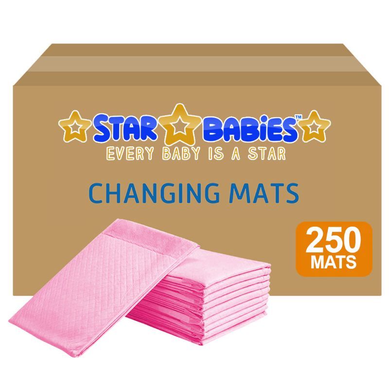 Star Babies - Disposable Changing mats (45x60cm) Large, Pack of 250 - Pink