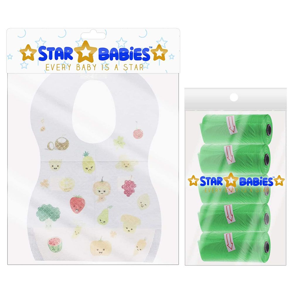 Star Babies 5pcs Scented Bag + Disposable Bibs 10pcs - Assorted