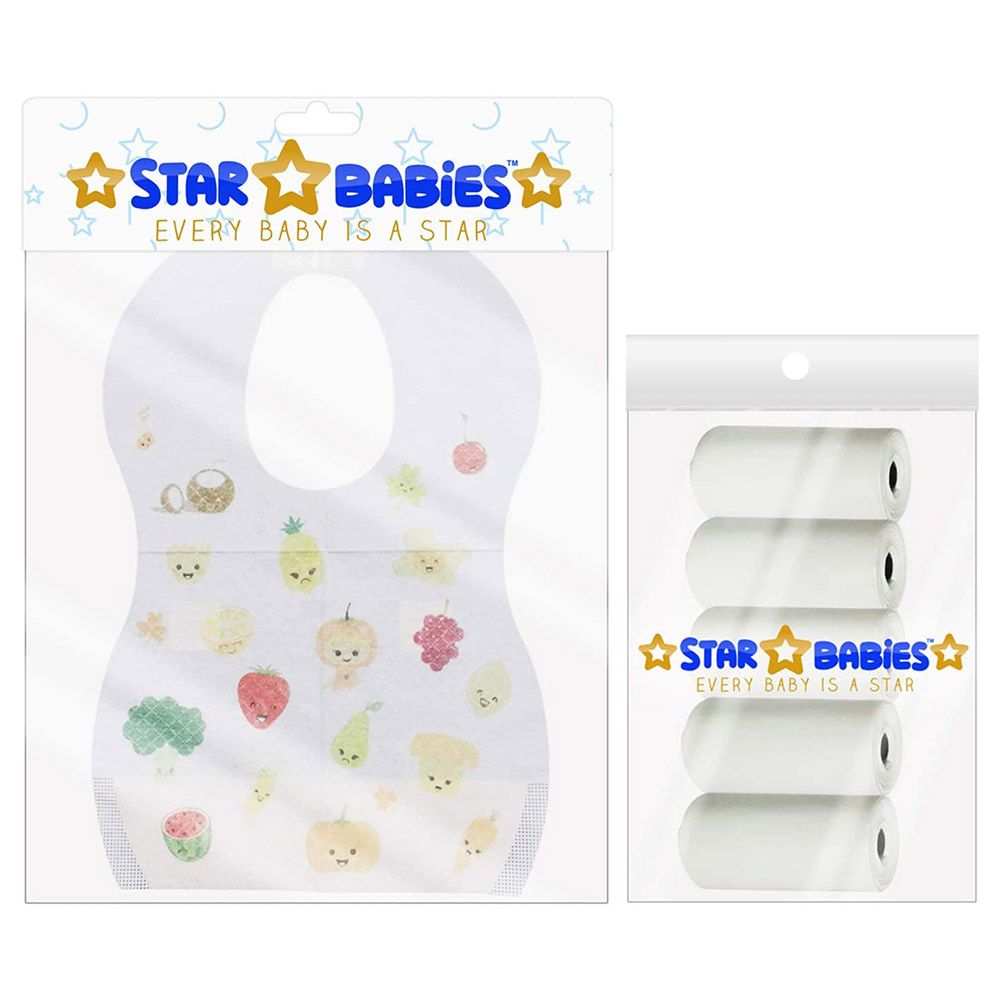 Star Babies 5pcs Scented Bag + Disposable Bibs 10pcs - White