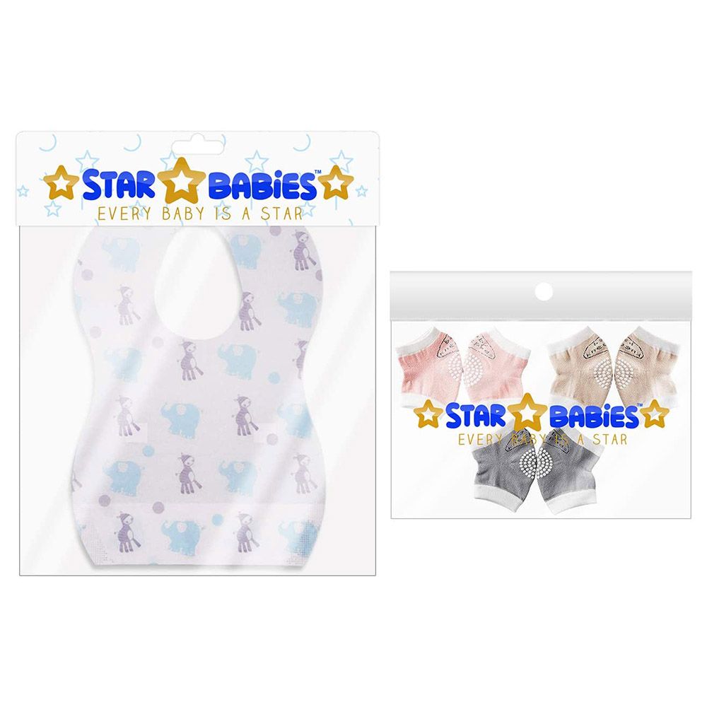 Star Babies 20pcs Disposable Bibs + 3pcs Baby Kneepad - Girl