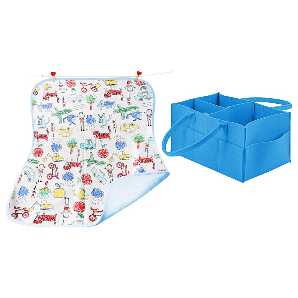 Star Babies - Combo Pack Diaper Caddy + Reusable Changing Mat