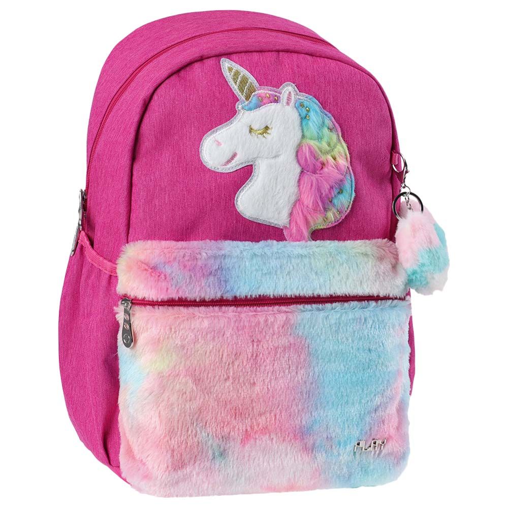 Statovac - Pop Fashion Backpack Unicorn Plush - 16-inch - Pink