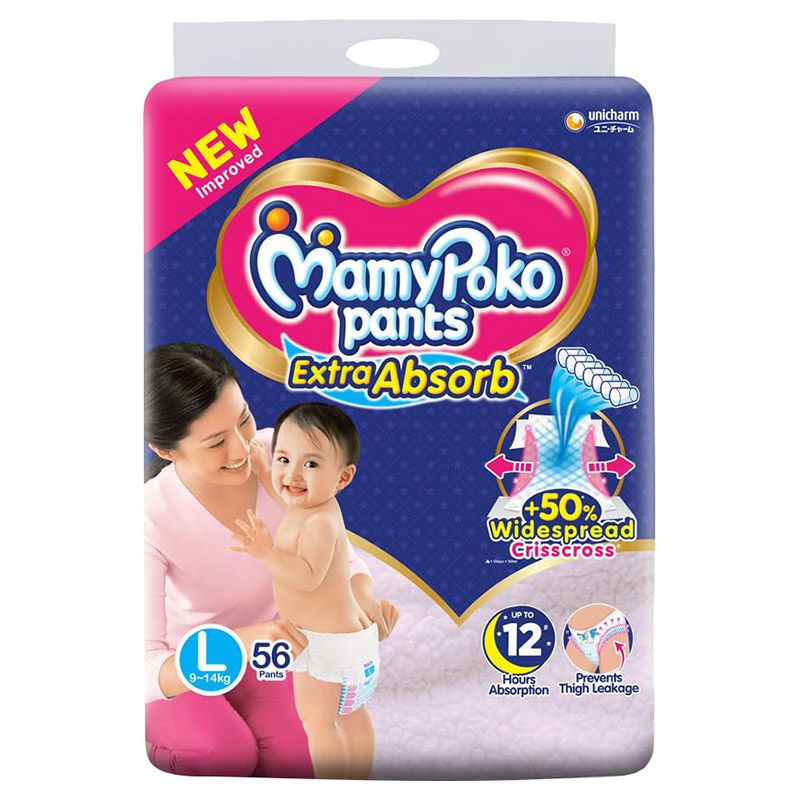 MamyPoko - Extra Absorb Diaper Size L56 9-14kg - 56pcs