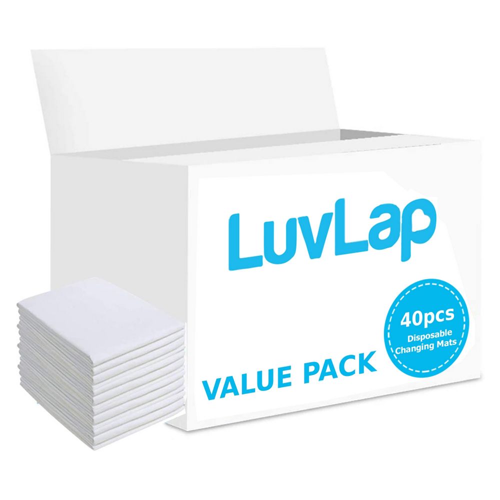 Luvlap - Disposable Changing Mats Value Pack 40pcs - White