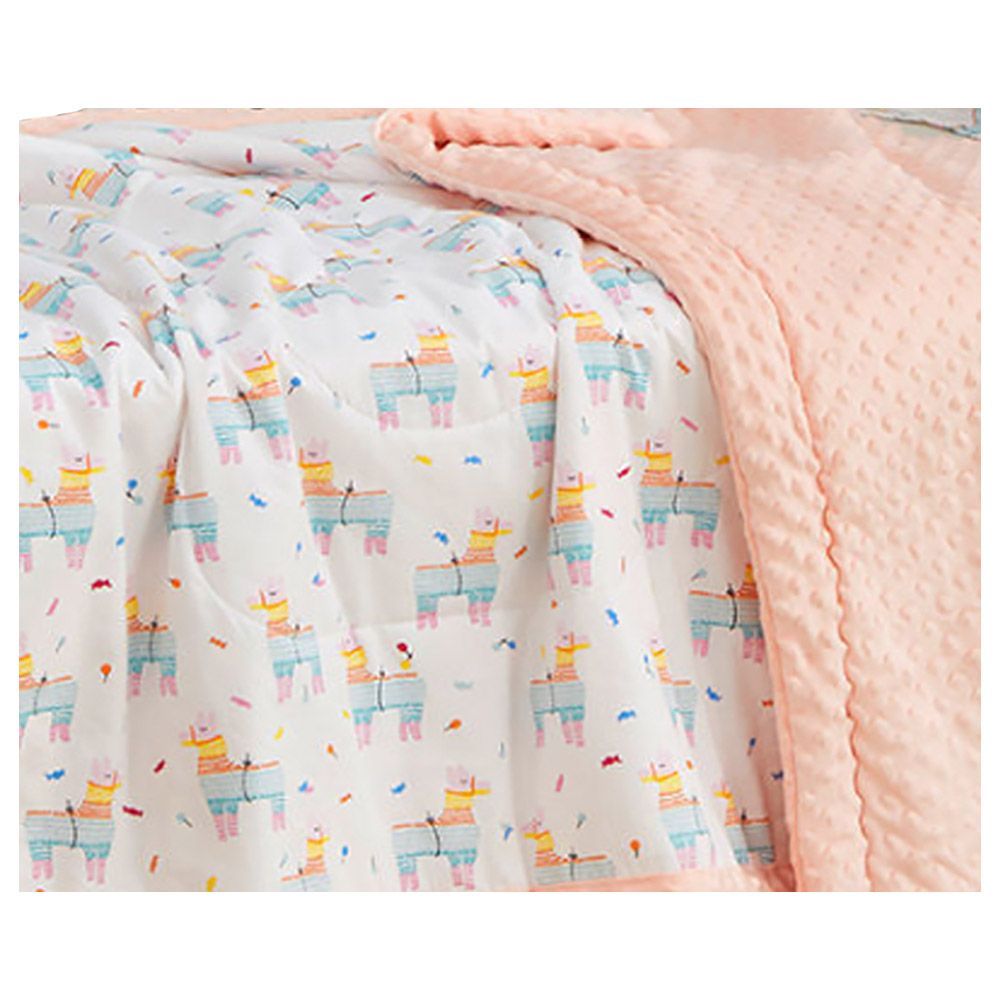 Babamama - Organic Cotton Quilted Blanket - Peach