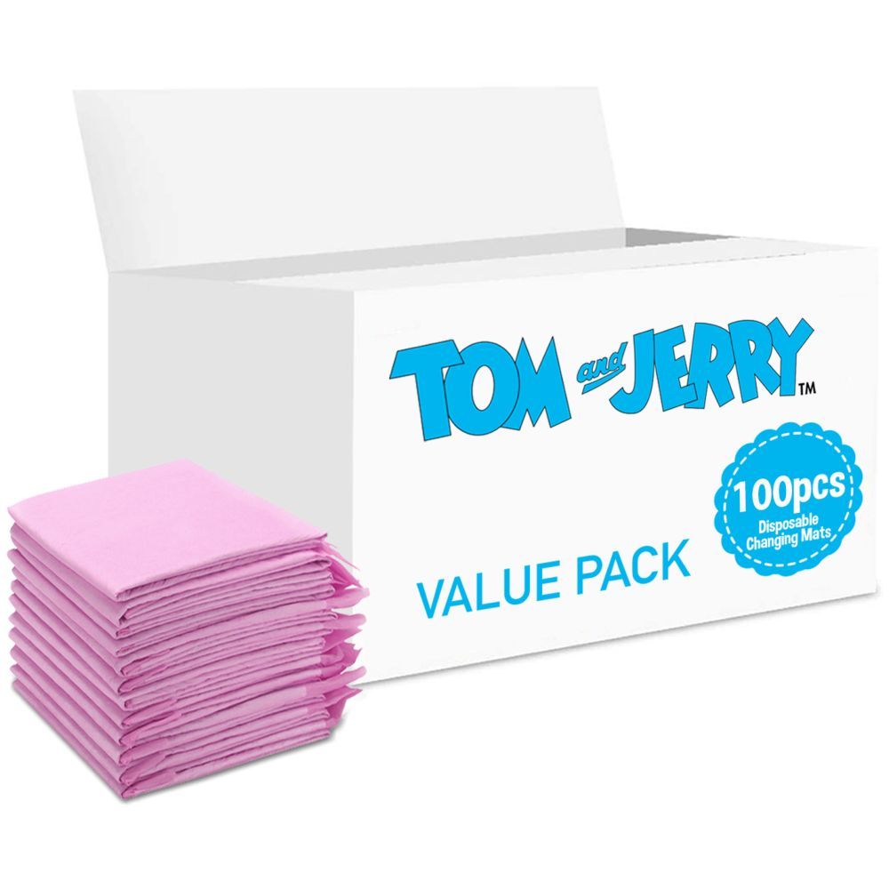 Tom&Jerry - Disposable Changing Mats, 100 Counts-Pink