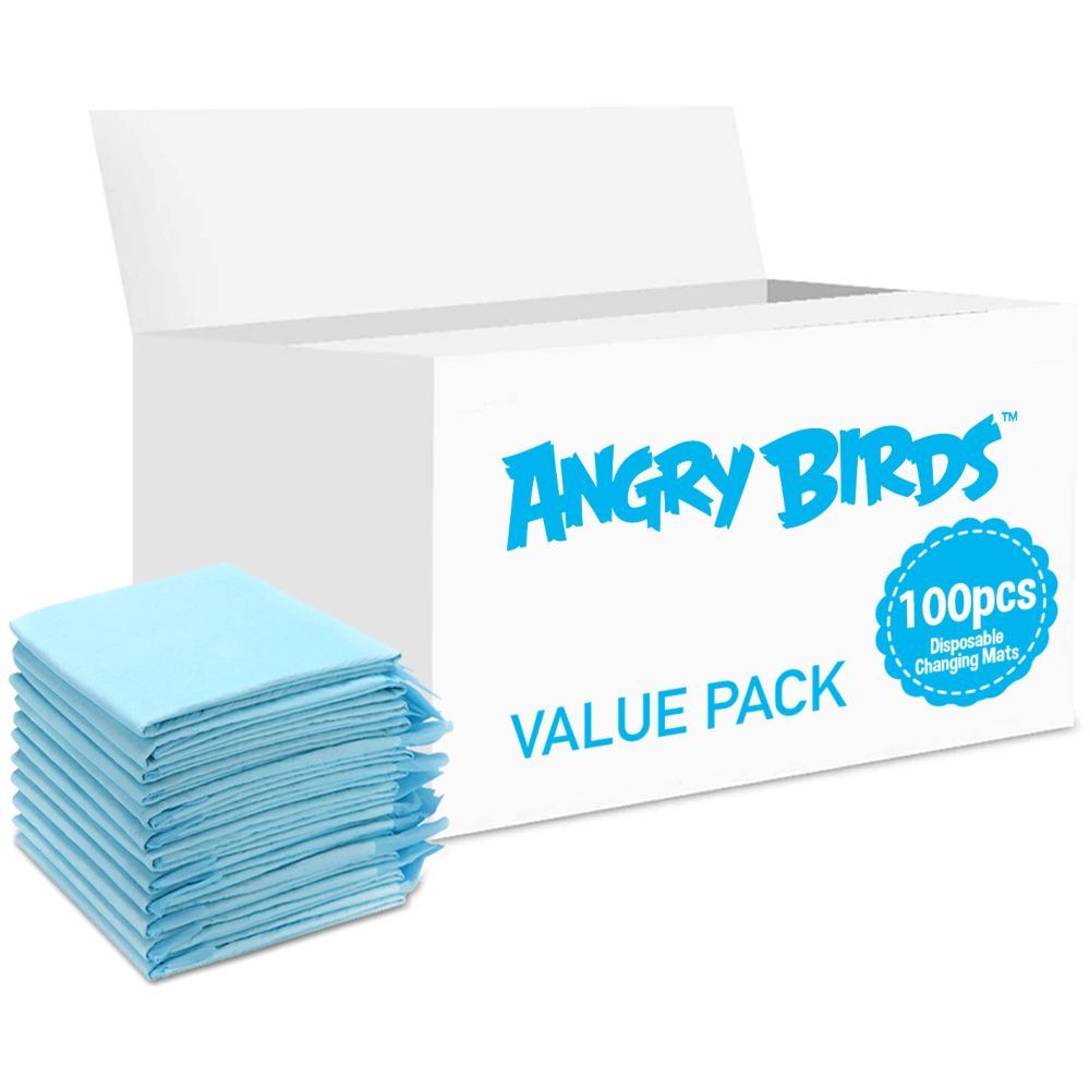 Angry Birds - Disposable Changing Mats, 100 Counts-Blue