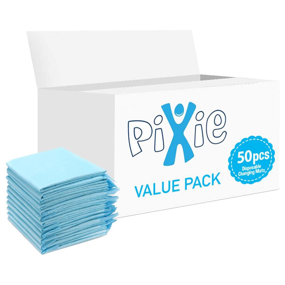 Pixie - Disposable Changing Mats - 50pcs - Blue