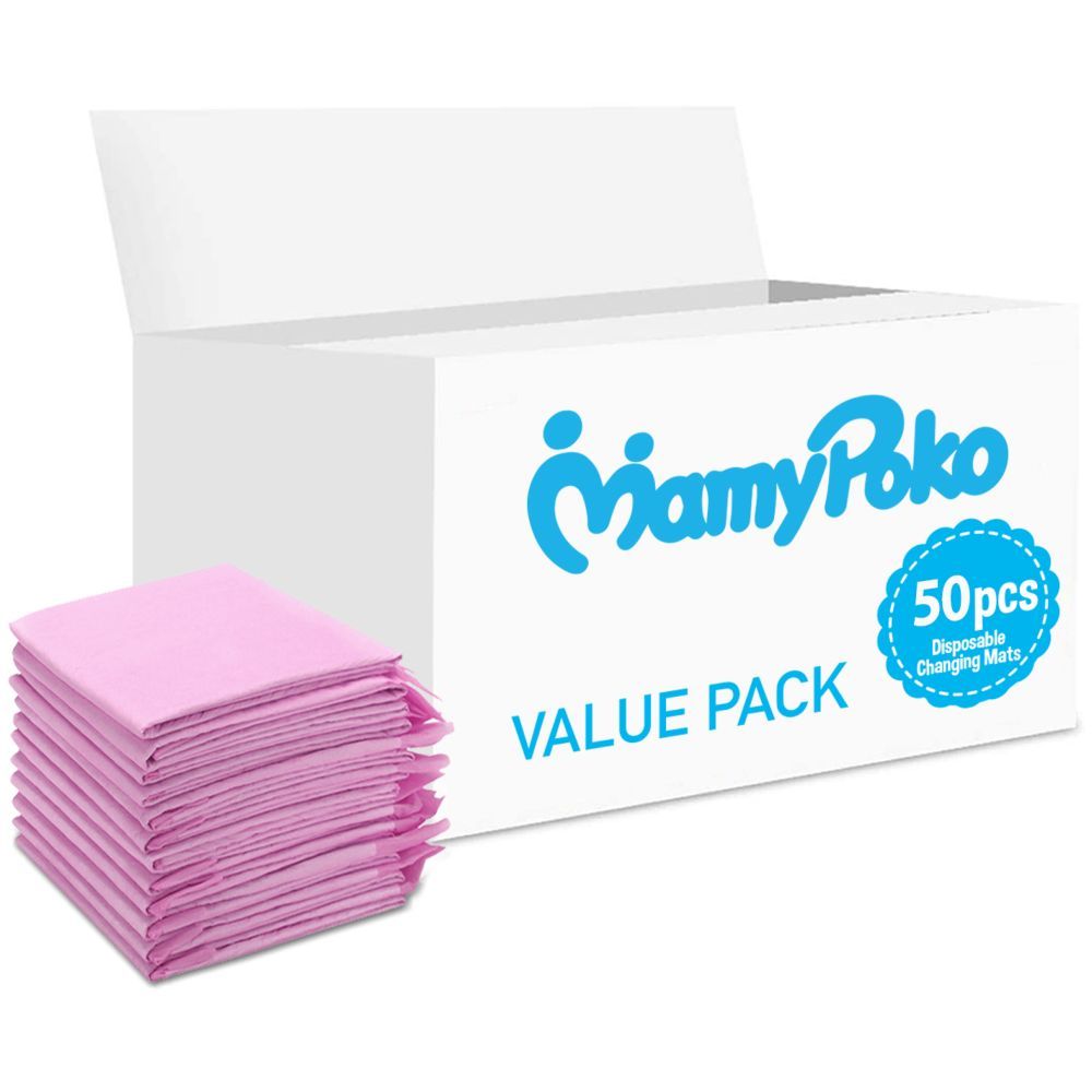 MamyPoko - Disposable Changing Mats, 50 Counts - Pink