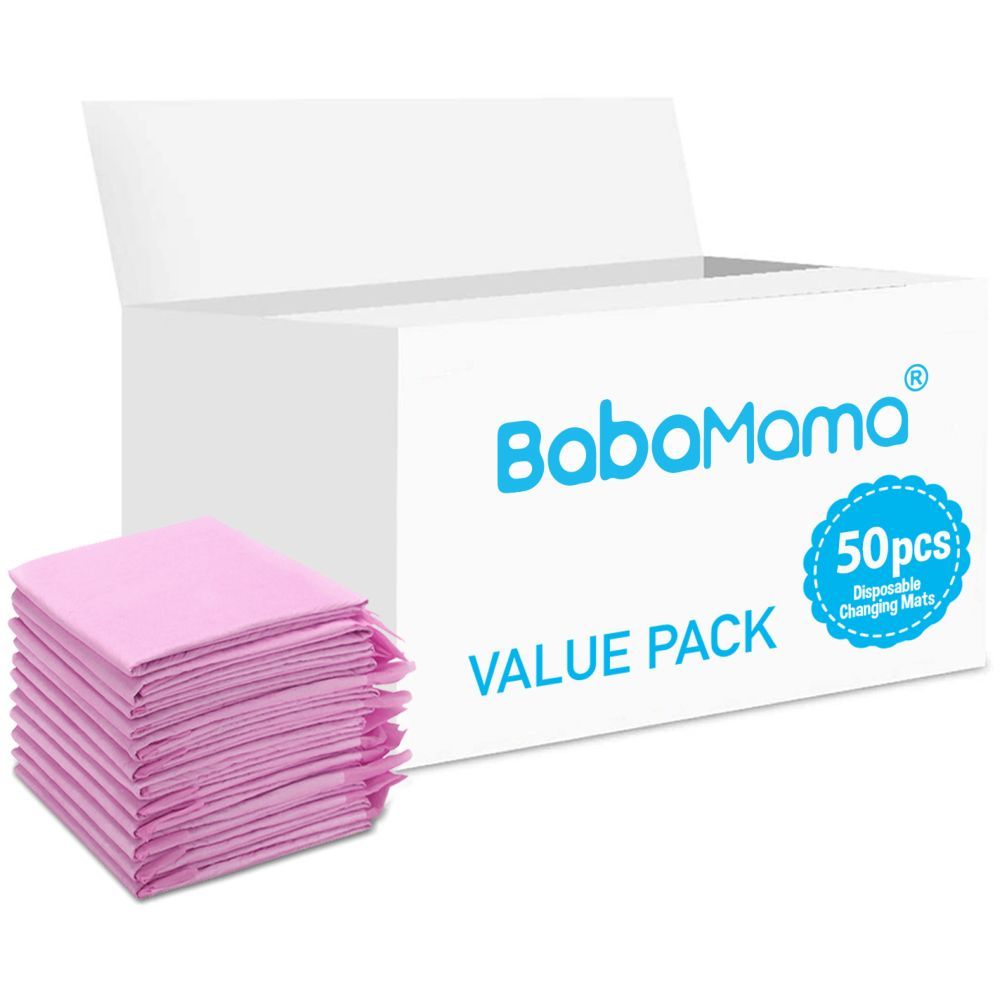 BabaMama - Disposable Changing Mats, 50 Counts - Pink