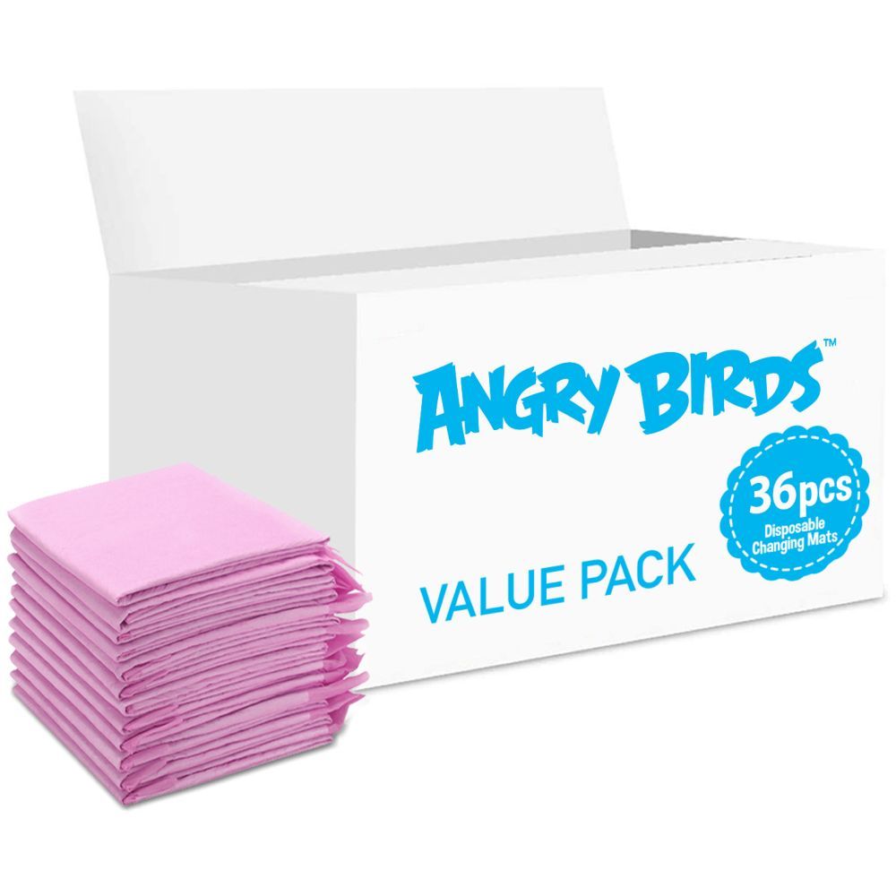 Angry Birds - Disposable Changing Mats, 36 Counts-Pink