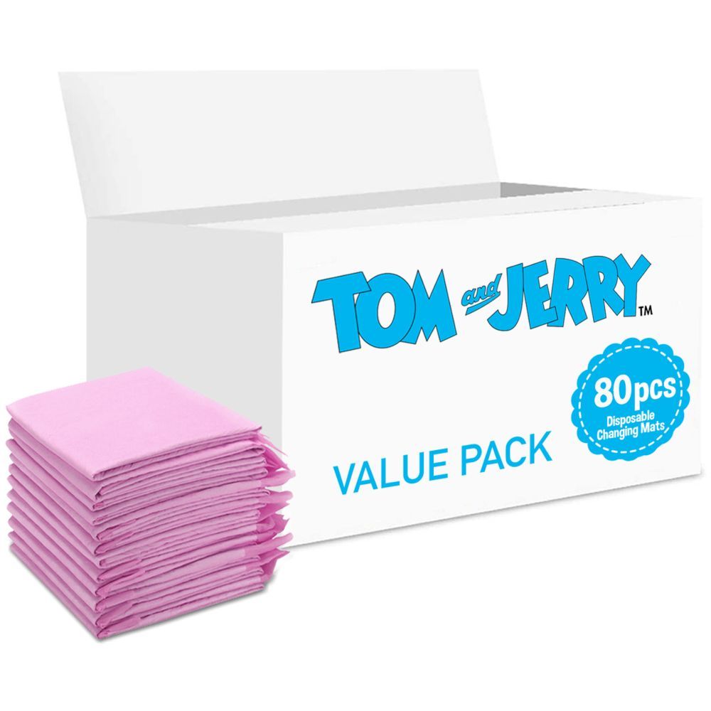 Tom&Jerry - Disposable Changing Mats, 80 Counts-Pink