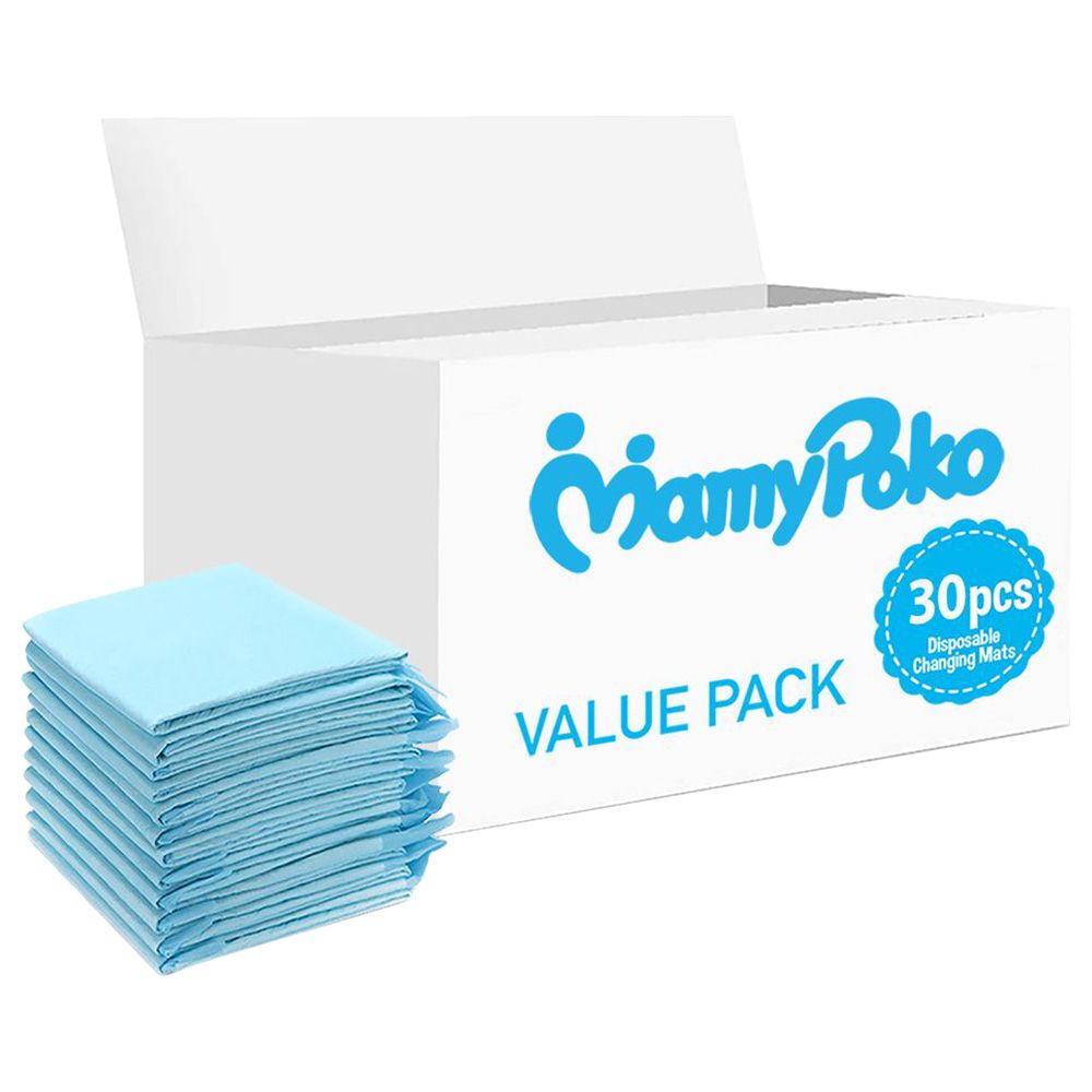 Mamypoko - Disposable Changing Mats - 30pcs - Blue