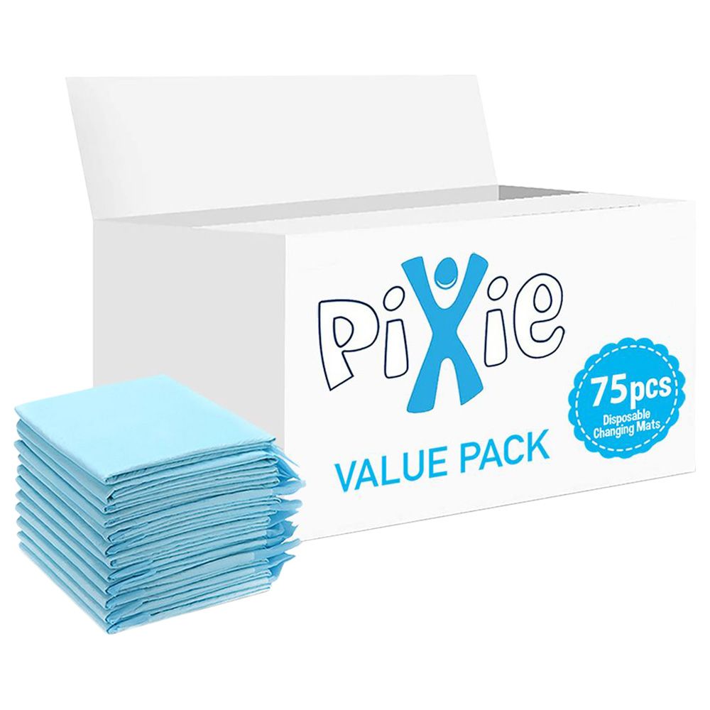 Pixie - Disposable Changing Mats - 75pcs - Blue