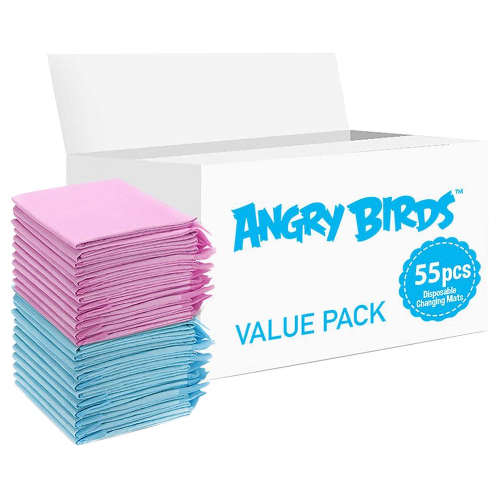 Angry Birds - Disposable Changing Mats - 55pcs - Pink/Blue