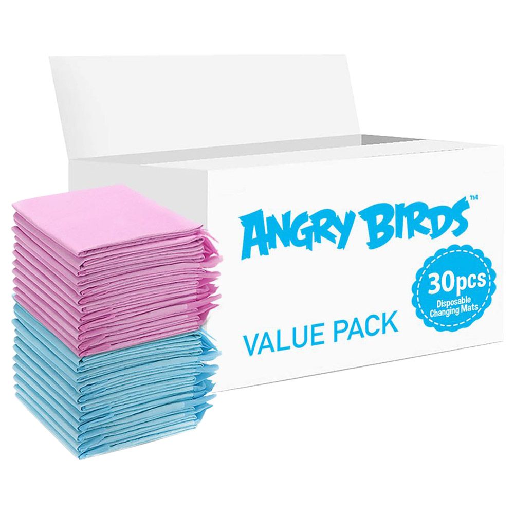 Angry Birds - Disposable Changing Mats - 30pcs - Pink/Blue