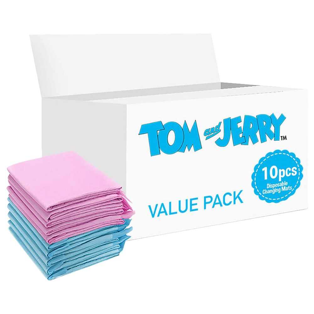 Tom & Jerry - Disposable Changing Mats - 10pcs - Pink/Blue