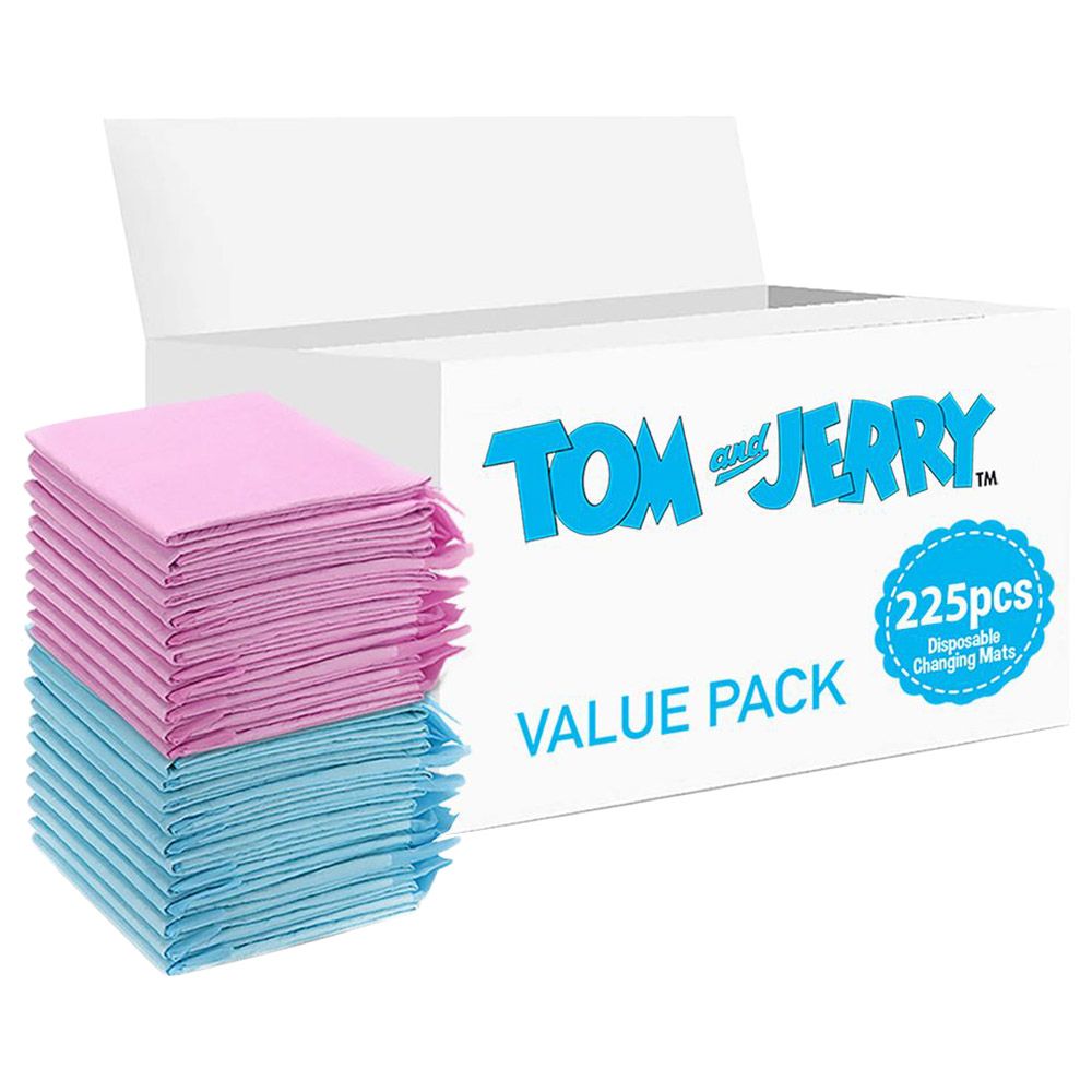 Tom & Jerry - Disposable Changing Mats - 225pcs - Pink/Blue