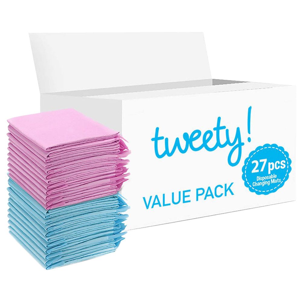 Tweety - Disposable Changing Mats - 27pcs - Pink/Blue