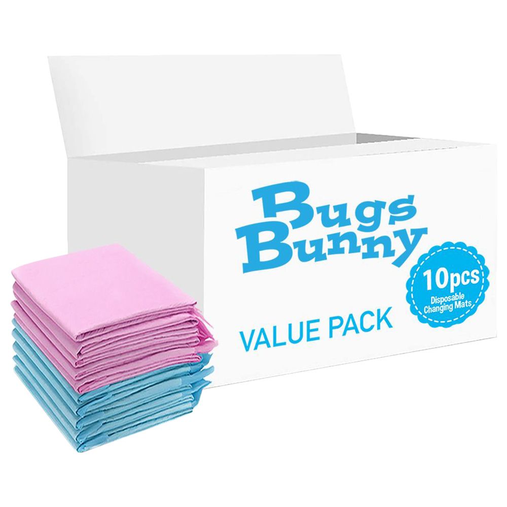 Bugs Bunny - Disposable Changing Mats - 10pcs - Pink/Blue