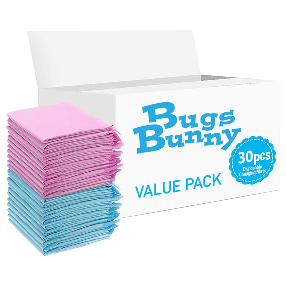 Bugs Bunny - Disposable Changing Mats - 30pcs - Pink/Blue