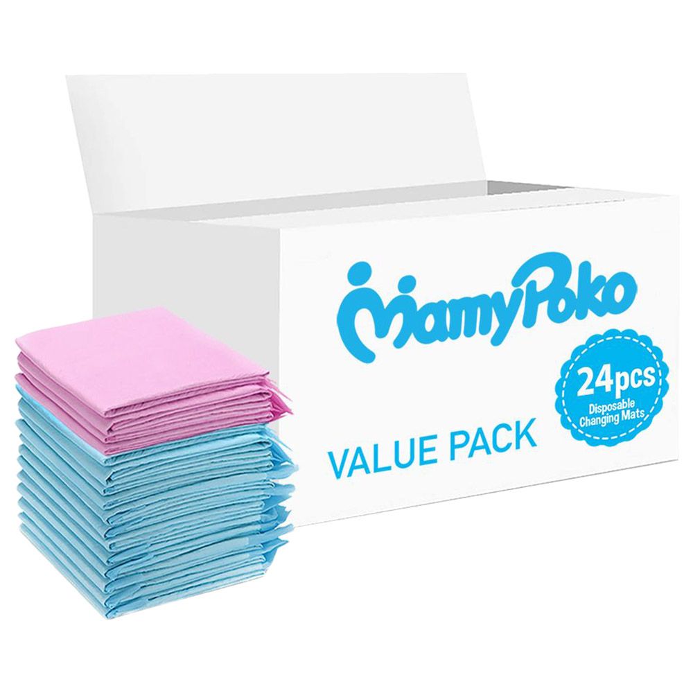 MamyPoko - Disposable Changing Mats - 24pcs - Pink/Blue